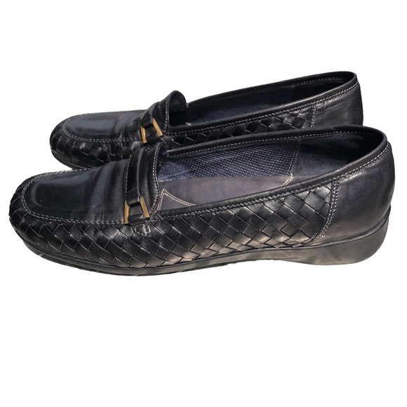 Sesto MEUCCI Black Woven Leather Slip On Shoes Size 11M - Picture 14 of 14